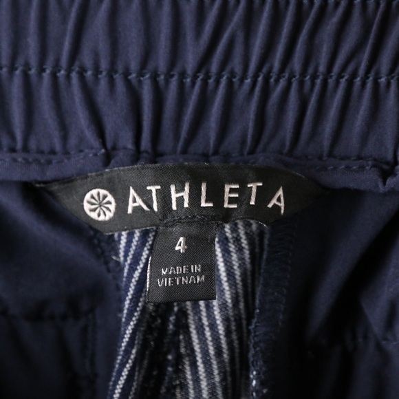 Athleta Bali Linen Stripped Ankle Pants - Picture 7 of 8